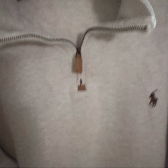 POLO RALPH LAUREN BEIGE PONY 1/4 ZIP SWEATER Sz XL - Picture 4 of 11